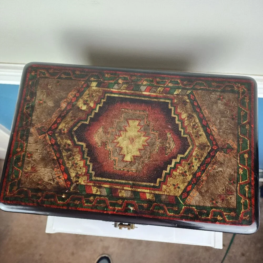 Castillian Imports Large Decorative Hinged Wooden Box